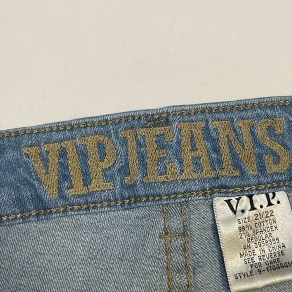 VIP Jeans Distressed Frayed Raw Hem Denim Shorts Size 21/22 - Picture 4 of 8